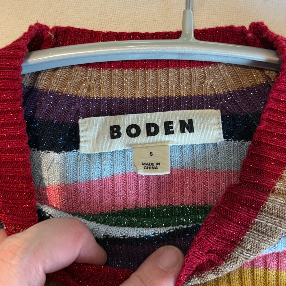 Boden multicolored stripe metallic sweater, small - Picture 10 of 10